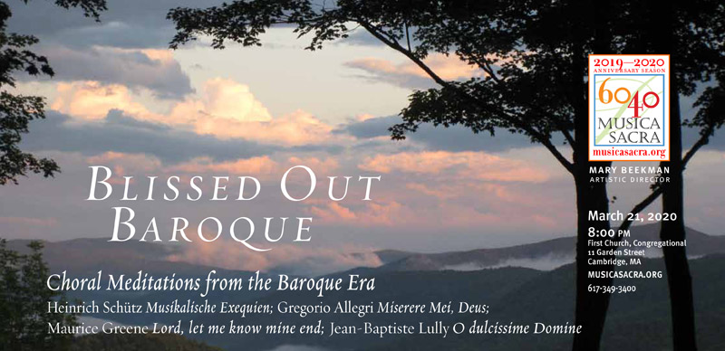 Blissed Out Baroque, Saturday March 21, 2020 at 8:00 PM